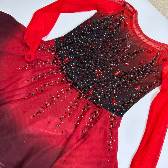 New Figure Skating Dress Size 10 (5~8T) with Hair Scrunchies (120~130cm) - Picture 4 of 10